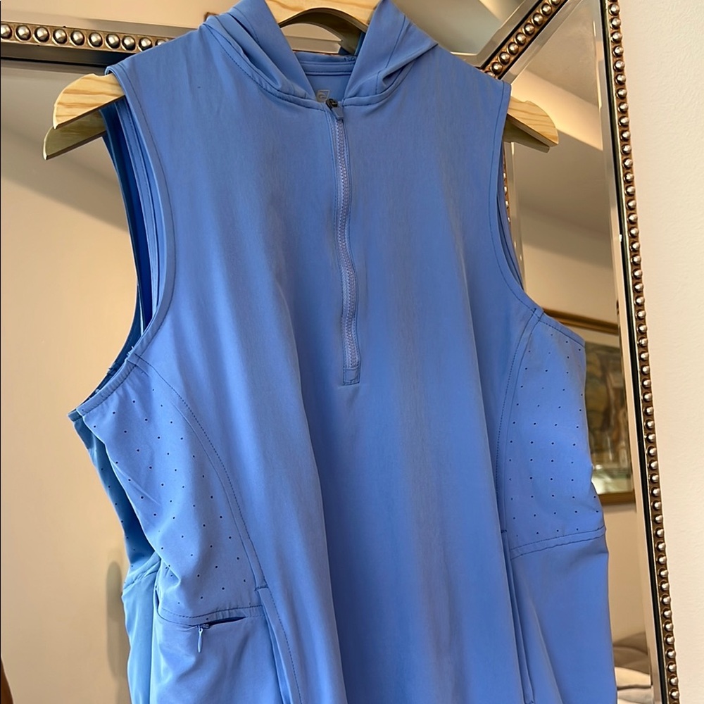 Laguna B Athletic Blue Mock Neck Sleeveless Mini Dress - Picture 2 of 8